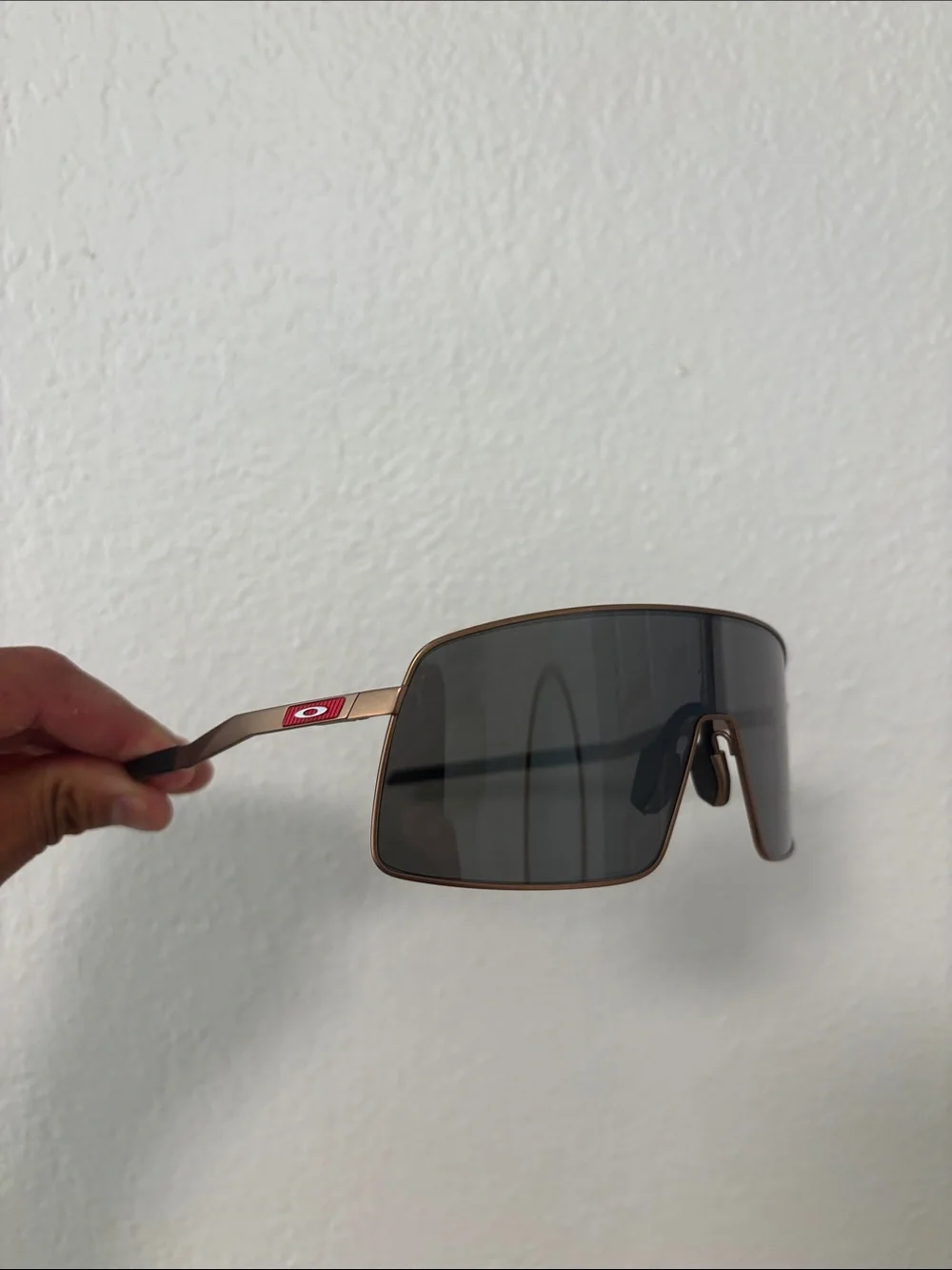 Oakley Men’s Shield Sunglasses in Bronze with Black Lens